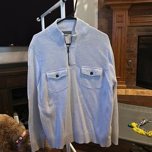 Men’s pullover quarter zip sweater two front pockets